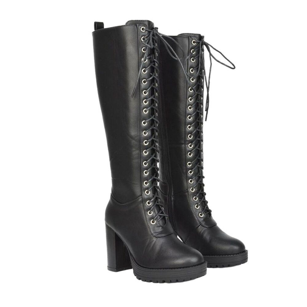 XY London Womens/Ladies Ruthie Platform Knee-High Boots / Black
